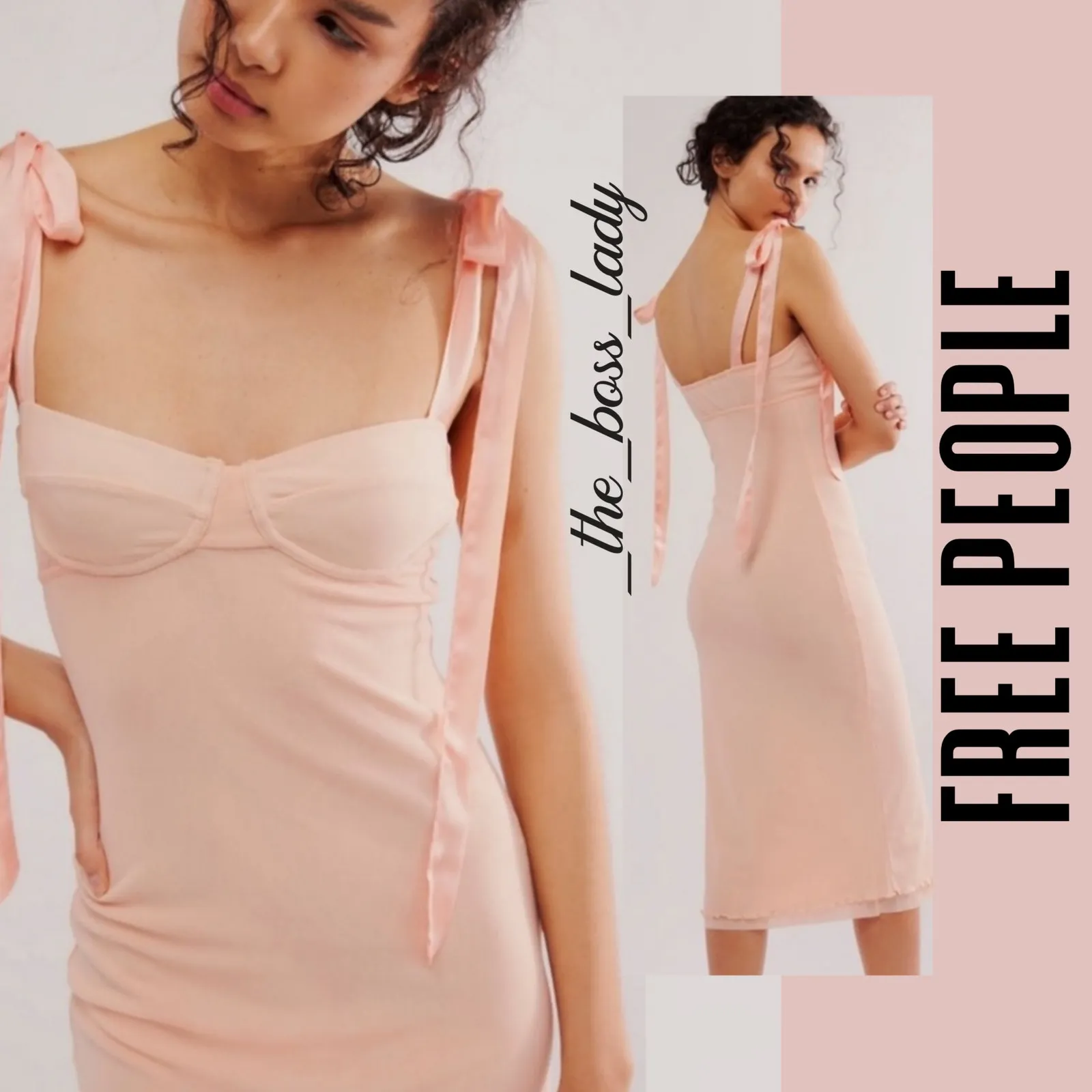 Free People dress midi mesh slip stretchy bodycon lightweight XS - Image 11