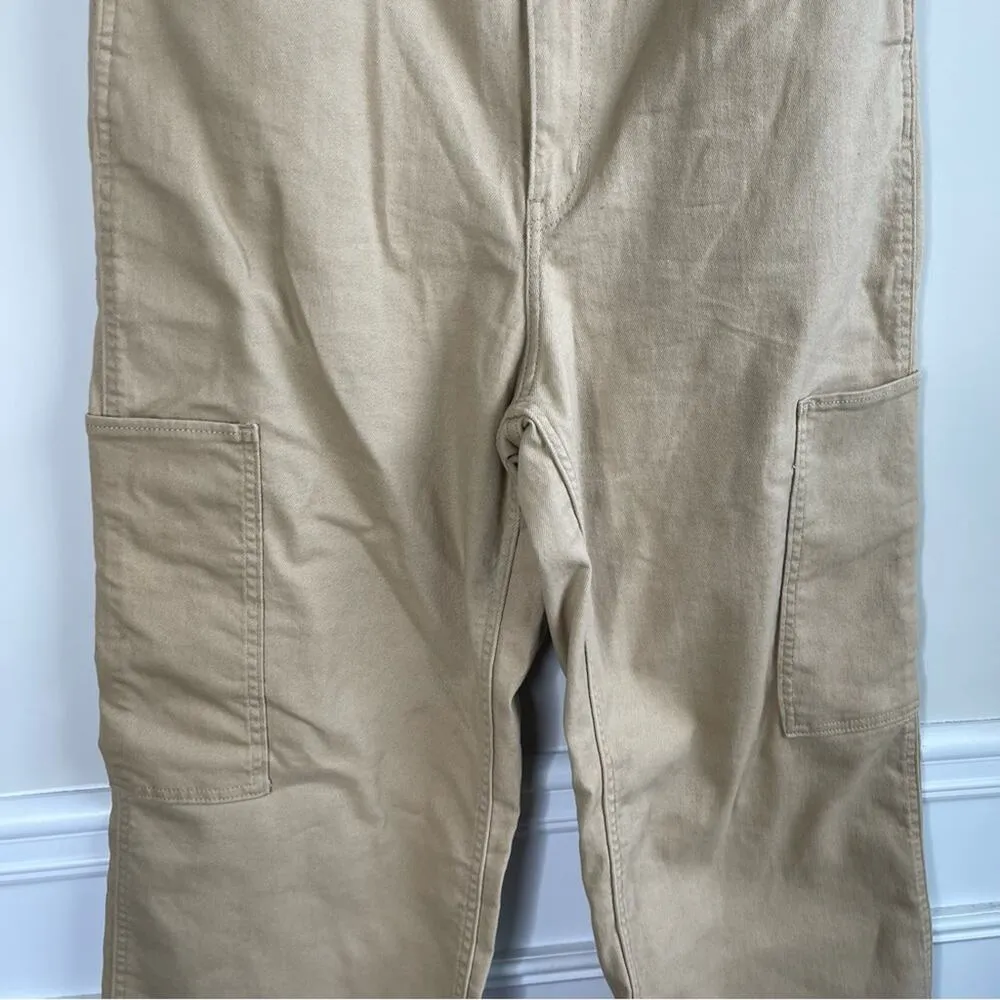 Levi’s high waisted wide leg utility‎ crop tan khaki pants size 32 minimalist - Image 4
