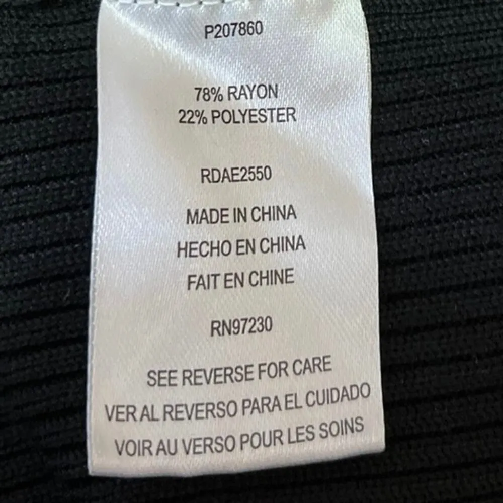 NEW Almost Famous Black Ribbed Polo Henley Open Back Sheath Midi Dress Size XL - Image 5