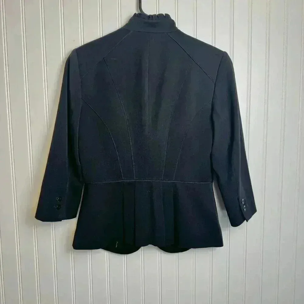White House/Black Market  3/4 sleeve 2-button blazer ruffle detail size 2 H30 - Image 6
