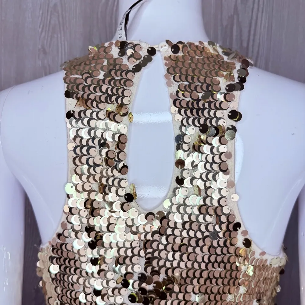 Guess short sequin gold sleeveless mini dress size xs - Image 8
