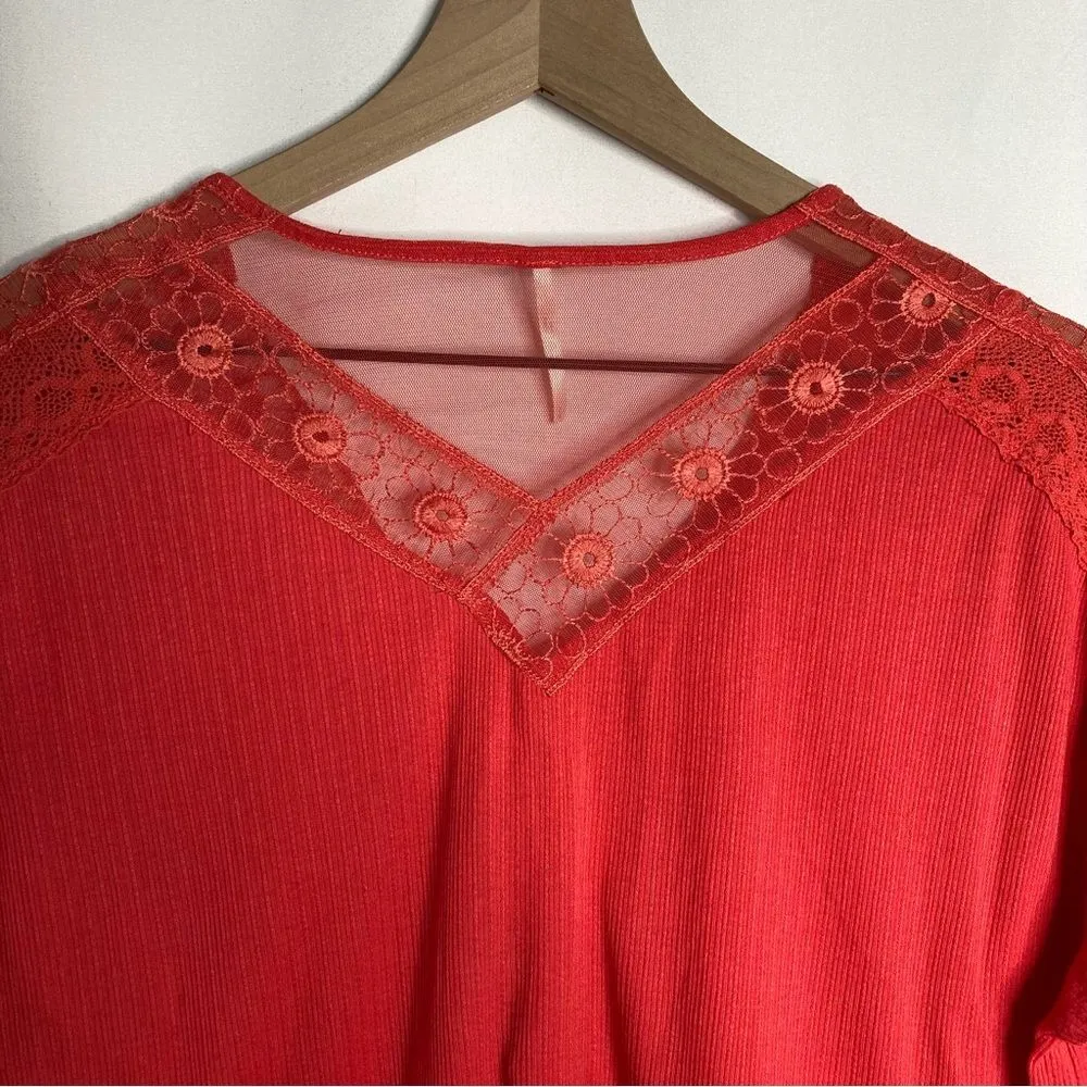 Free People Lola Long Sleeve Top Rose Crimson Small - Image 10