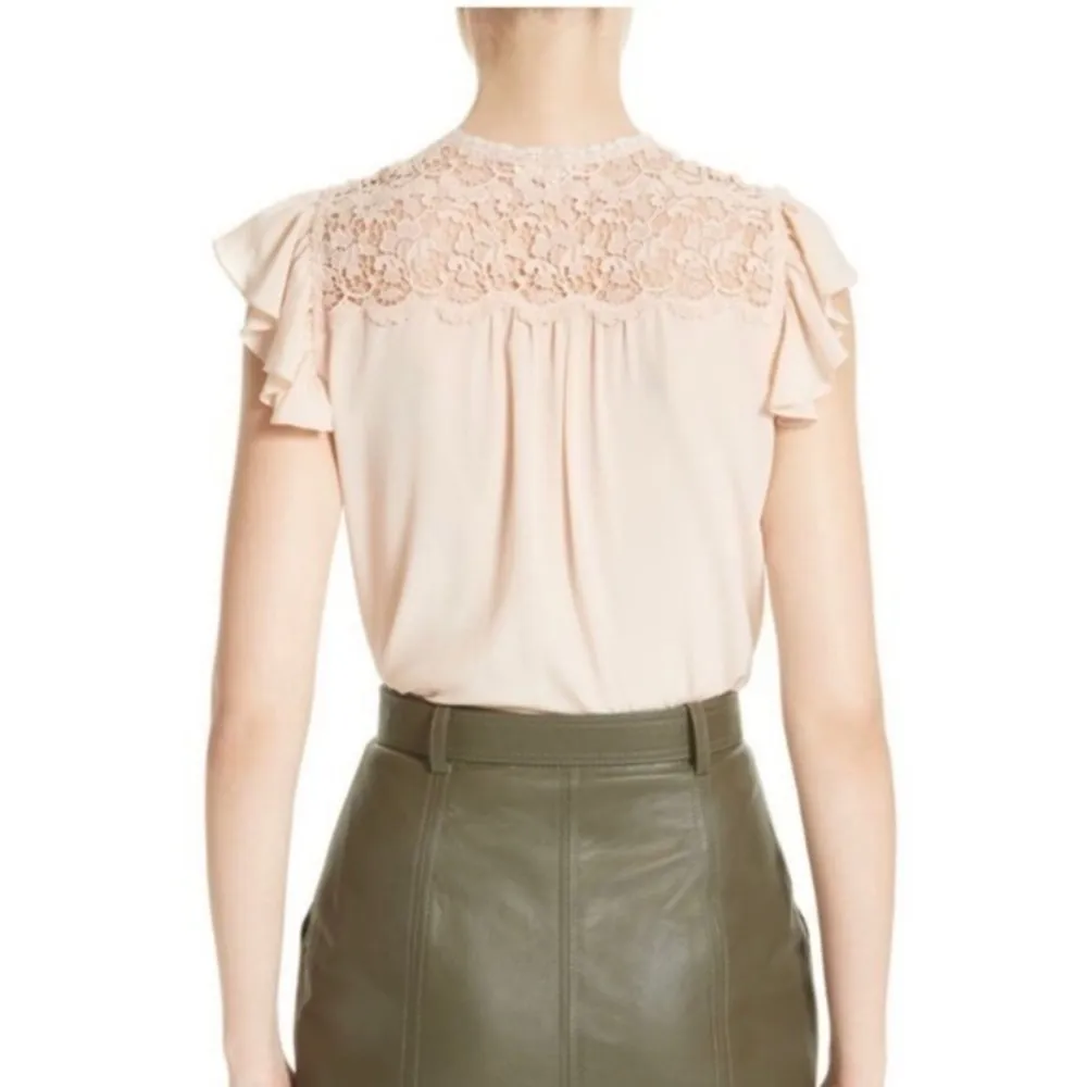 Rebecca Taylor • Light Pink Lace Ruffle Silk Top - Image 52