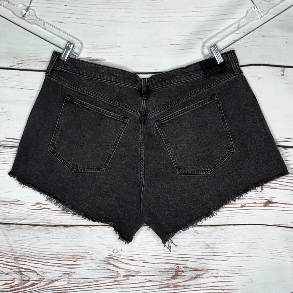 Abercrombie & Fitch NWT 34 Black Denim High Rise ‘90s Relaxed Cutoff Jean Shorts - Image 2