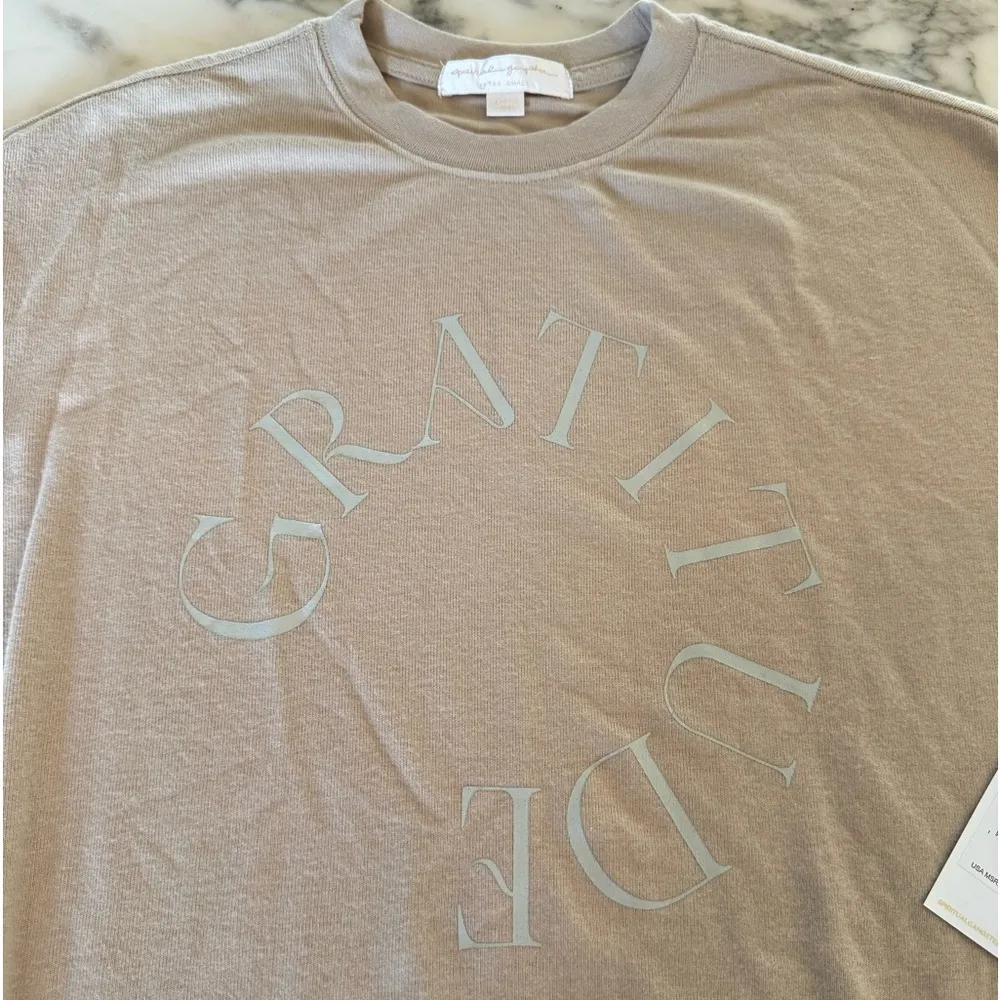NWT Spiritual Gangster “Grateful” soft relaxed crew Sweatshirt XS oversized - Image 5