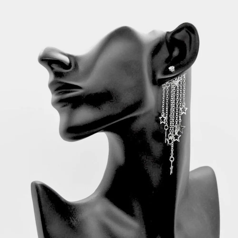 Star Tassel Ear Jackets Silver - Image 2