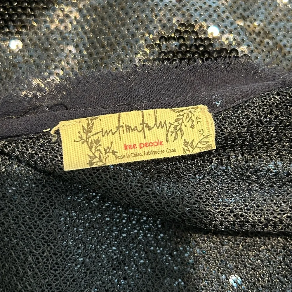 Free People Time to Shine Navy Blue Sequin Slip Dress - Image 5