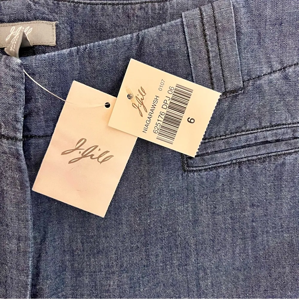 J.Jill  Chambray Pants Flare Leg - Image 3