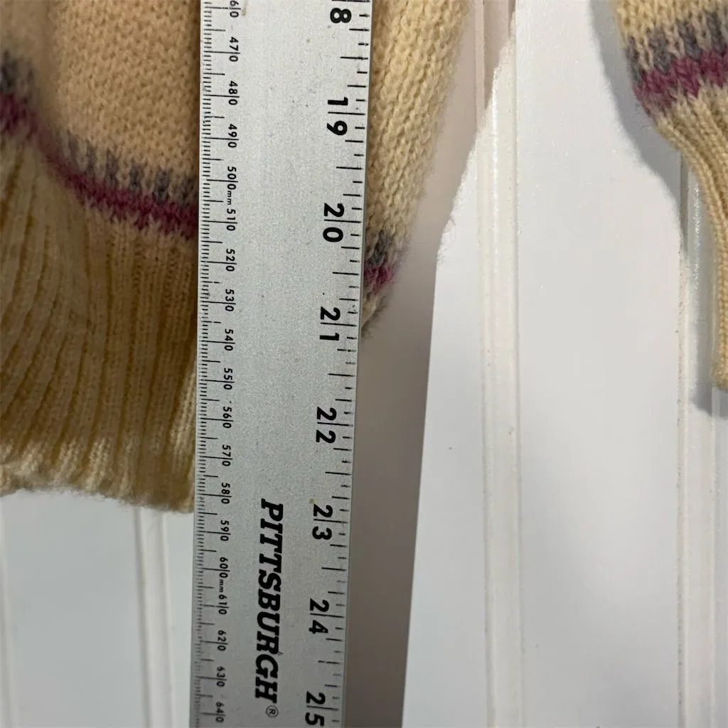 Fjord Knitwear Norway Cardigan Small Nordic Wool Sweater Pewter Clasps Fair Isle Pink - Image 6