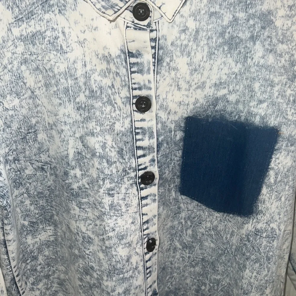 Stonewashed denim shirt/dress. Long sleeve. No pockets. Blue. Medium. NWOT Blue - Image 2