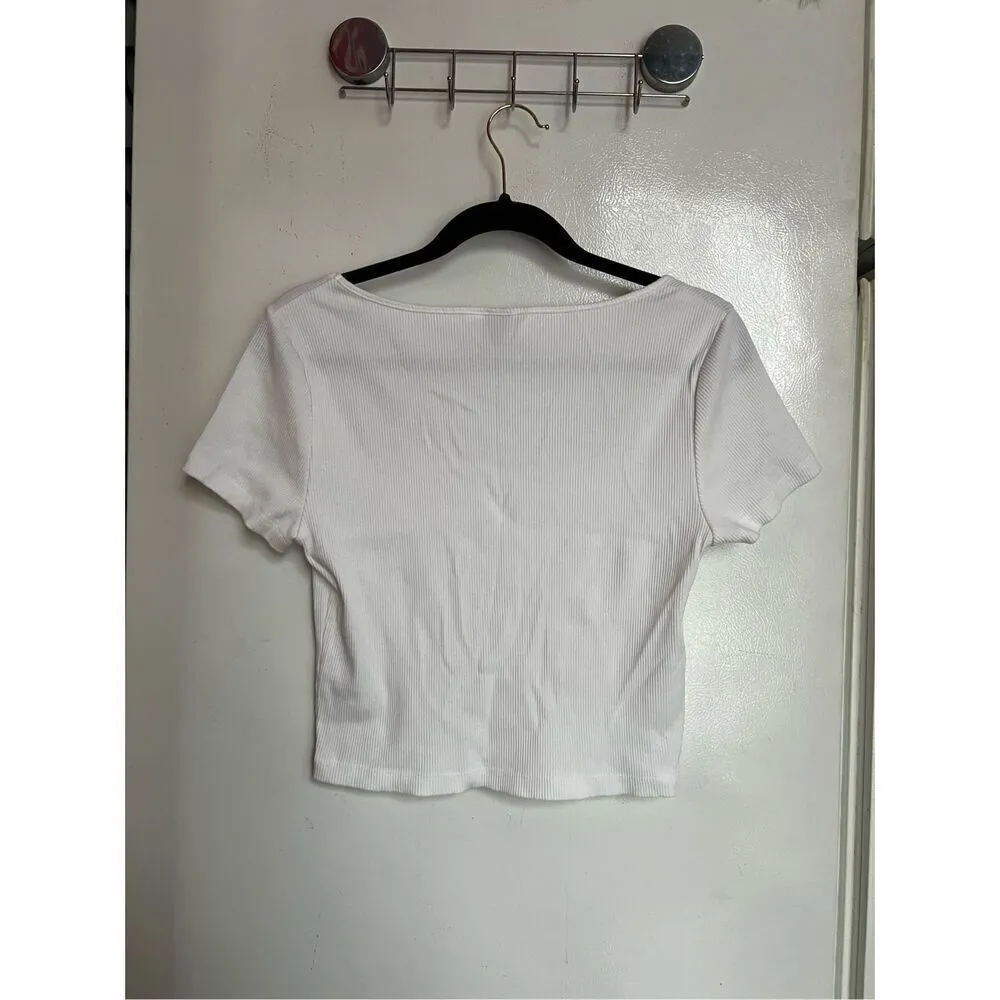 Wild Fable White Crop Top Woman’s Size Large - Image 5