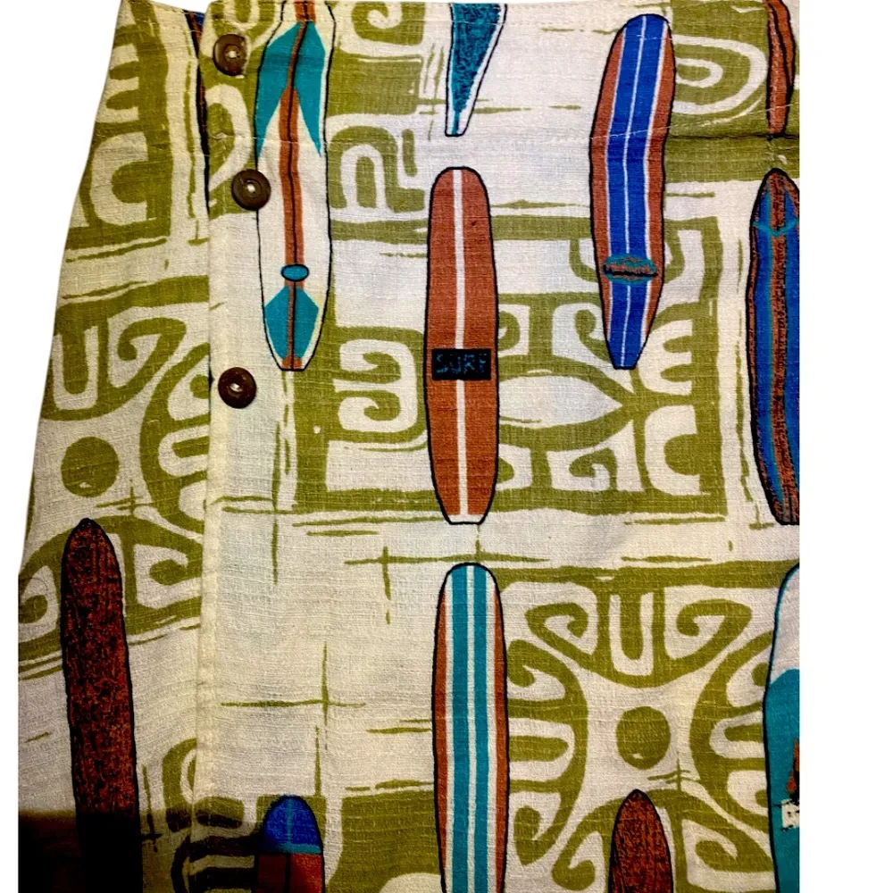 Thousand Mile USA Colorful Surfboard Print WRAP Skirt SIZE XL Green - Image 4