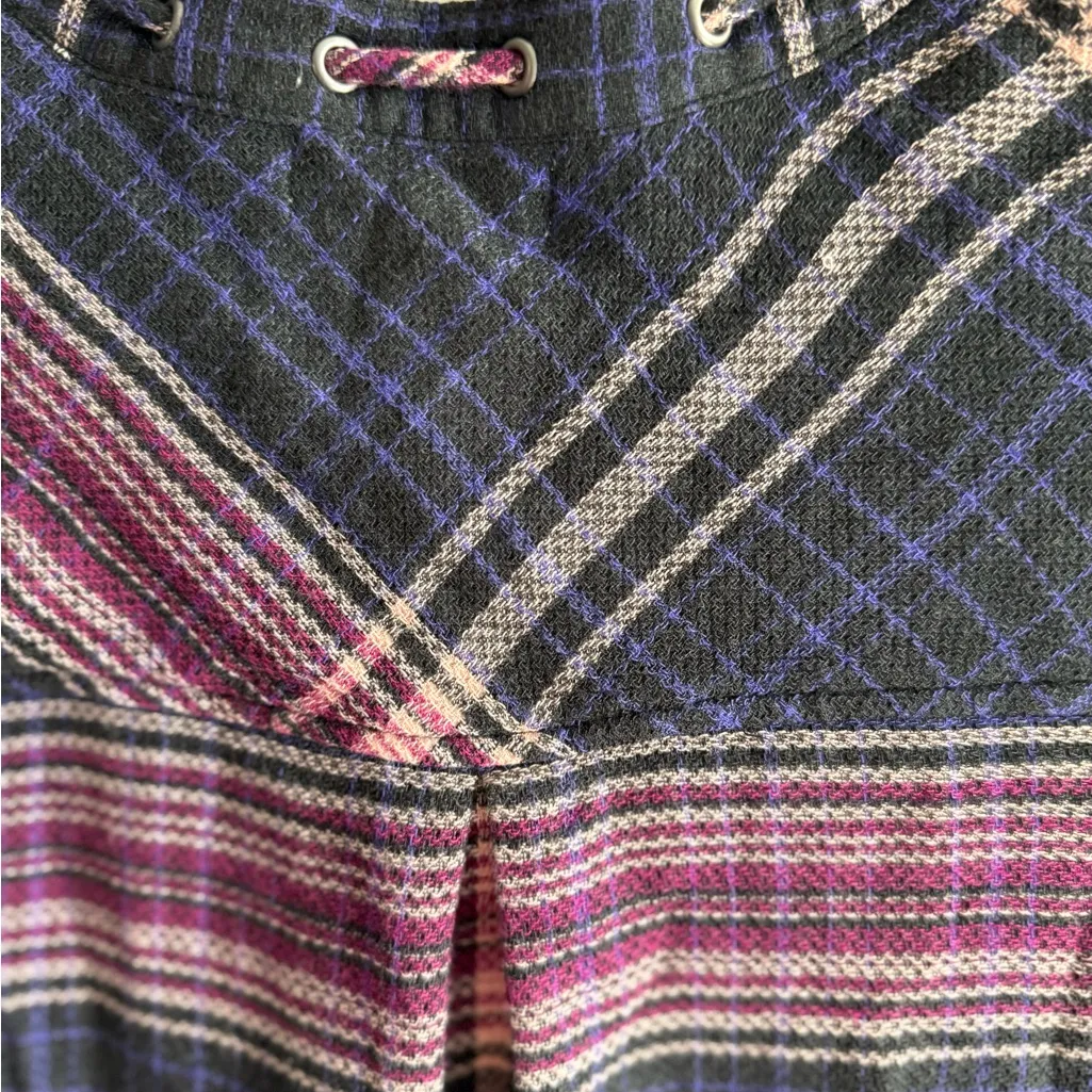 Anthropology Cloth & Stone Navy and Pink Plaid Tunic Dress/Top Size M - Image 14