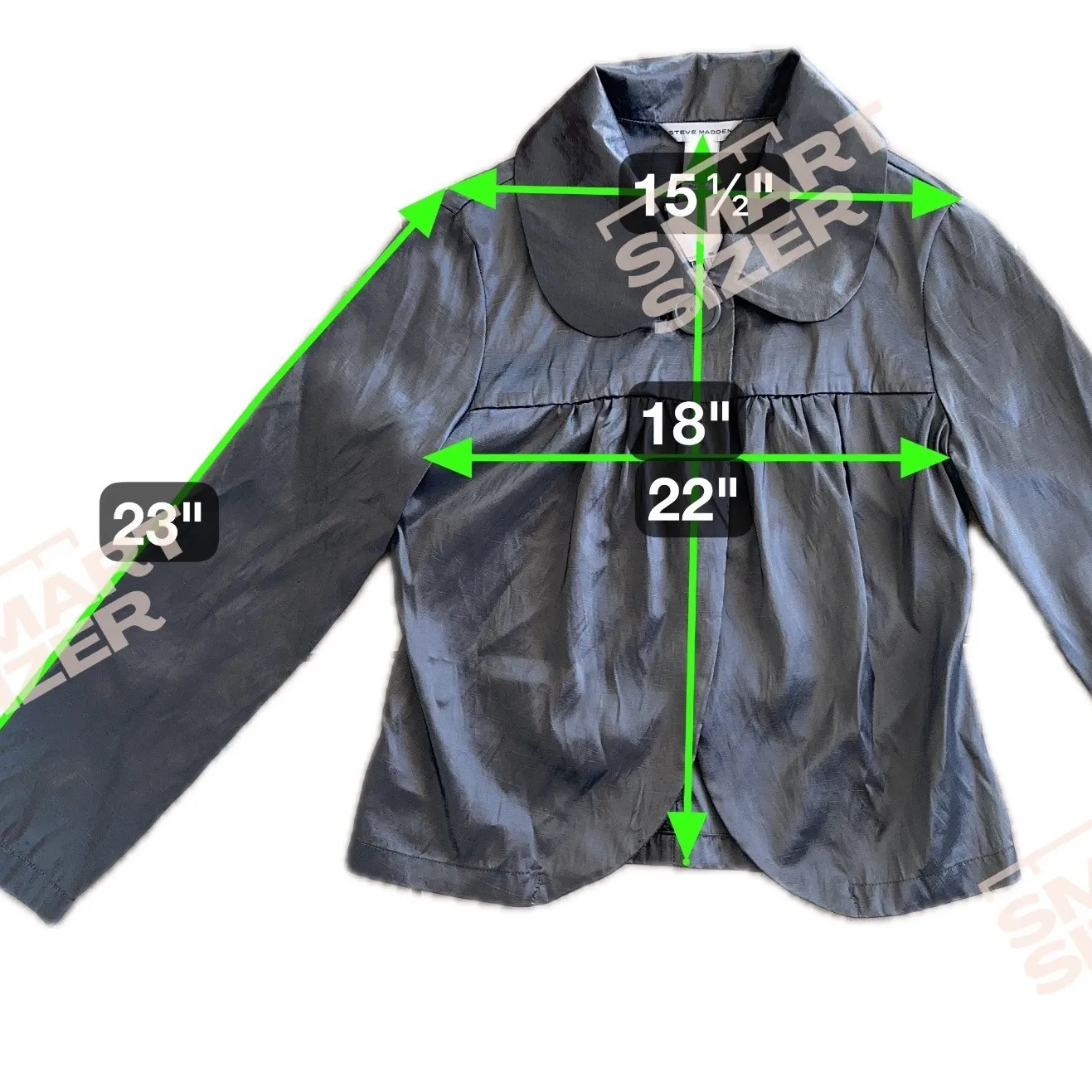 Steve Madden Cropped Jacket Metallic Silver Coquette Y3K Regencycore Cottagecore - Image 5