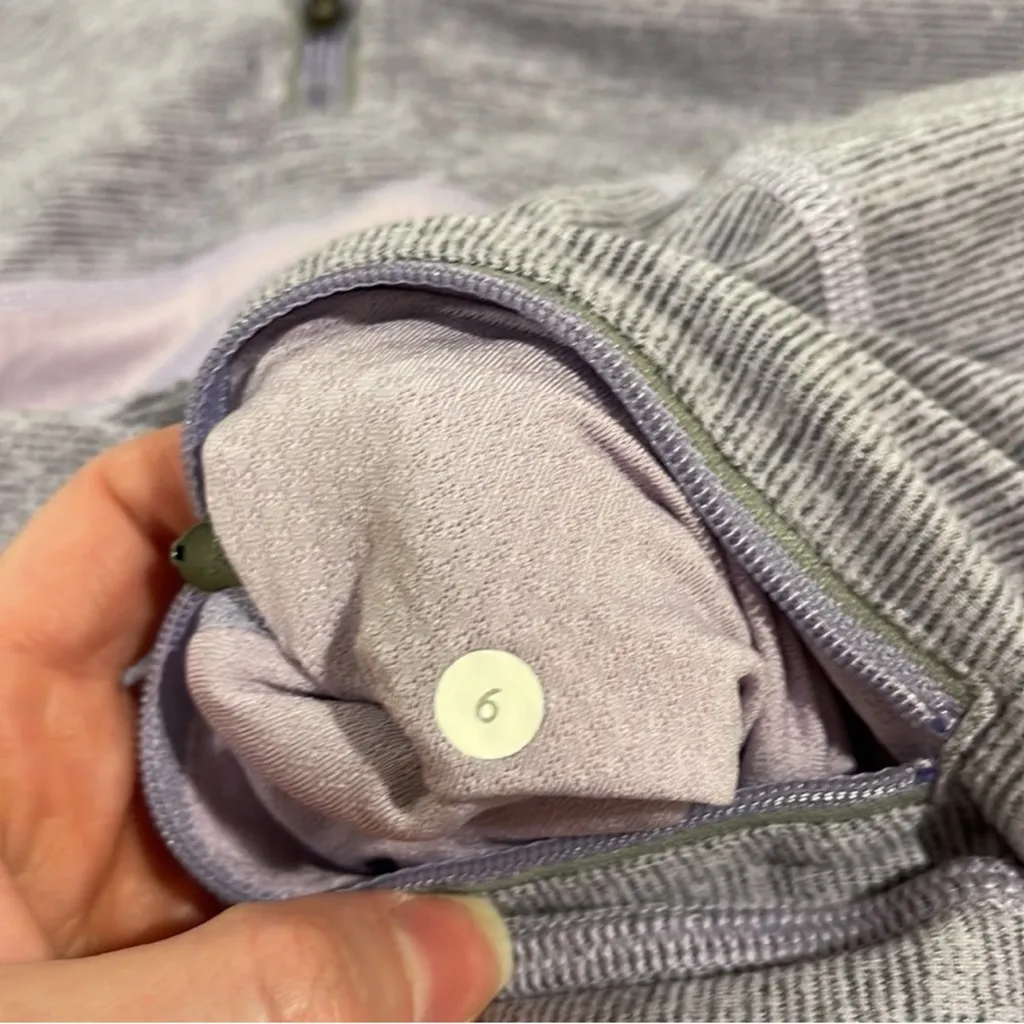Rare Lululemon Run Full Tilt half zip in heathered plum long sleeve athletic top - Image 6