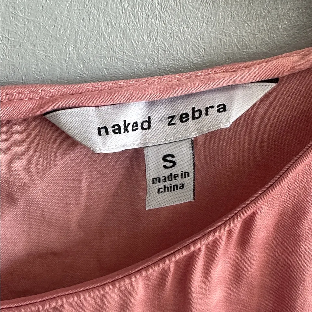 Naked Zebra Rose‎ Pink Drawstring Blouse - Image 3