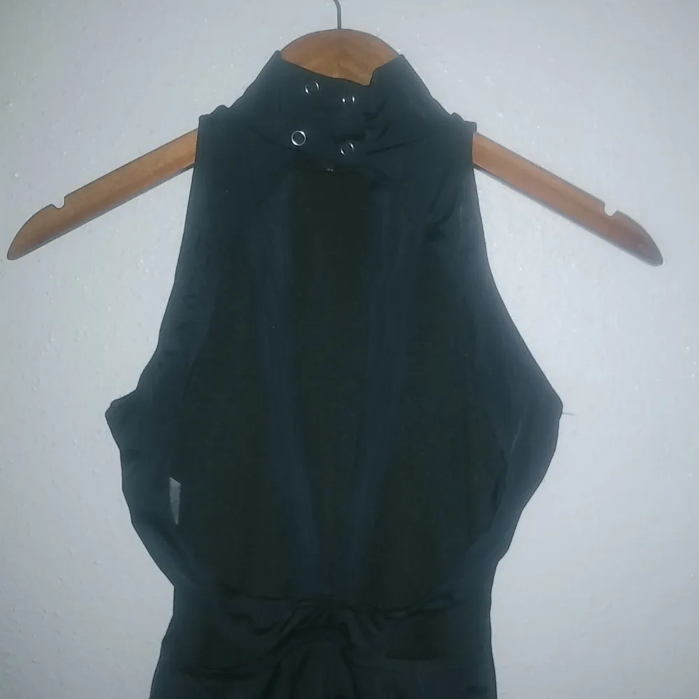 Balera Adult M Sleeveless Black Caged Back Choker Dance Leotard Size M - Image 4