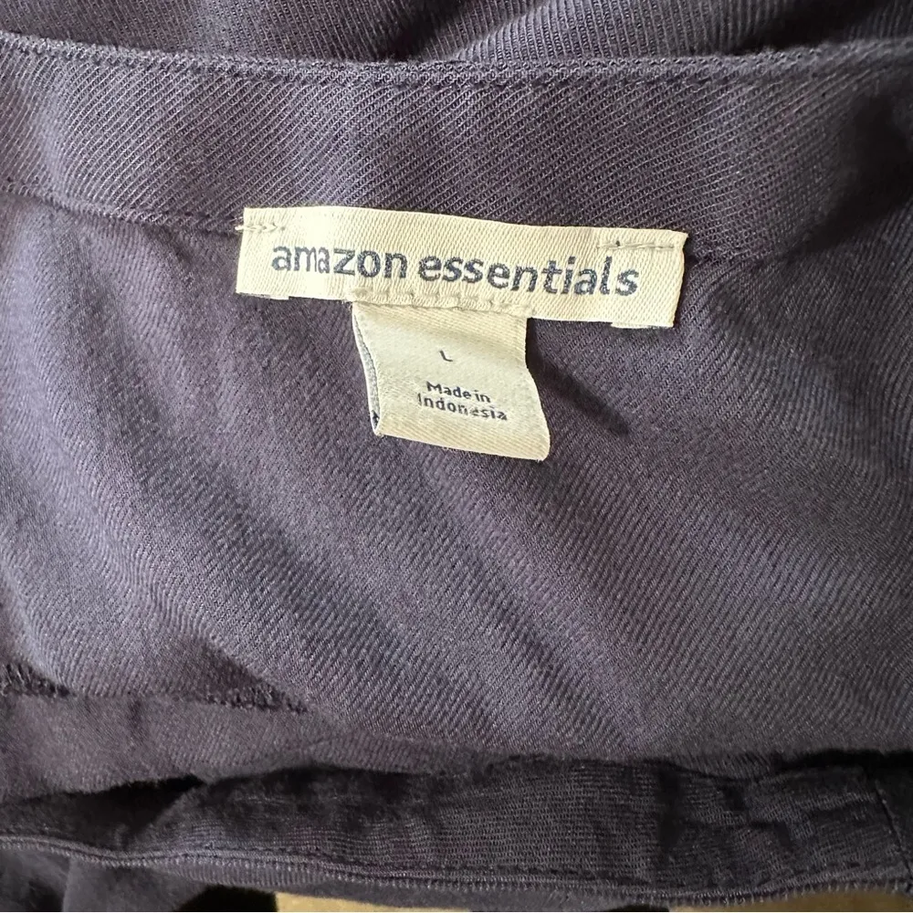 Amazon Essentials women's size large modest blue button down dress with belt - Image 4