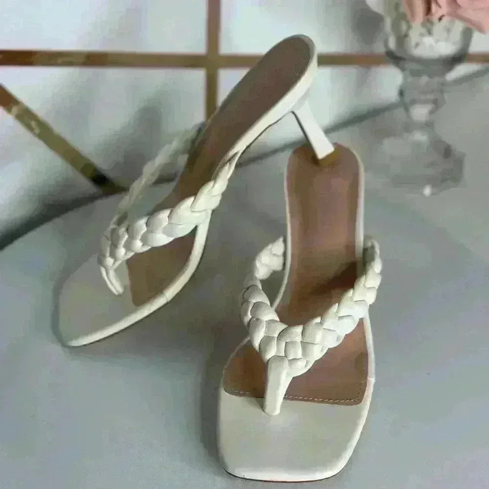 Crilista White Women's Heel Sandals (SH63) - Image 8