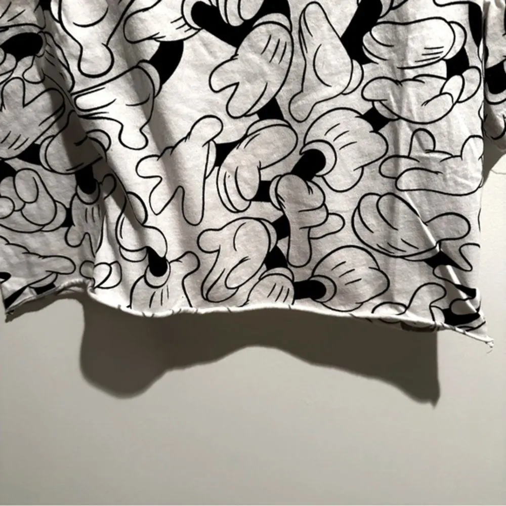 H&M x Disney Cropped T-Shirt XS Mickey Mouse graphic tee cartoon anime 90s Y2K - Image 4