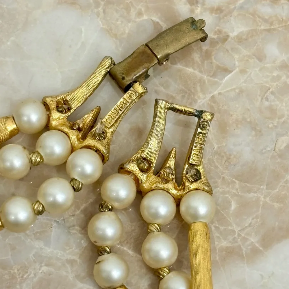 2 Piece Kramer Vintage Signed Jewelry Lot Gold - Image 7