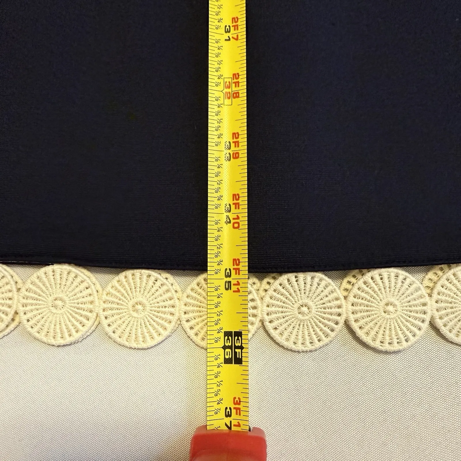 Talbots Navy Blue Scallop Eyelet Trim‎ Fitted Knee Length Short Sleeve Dress 6 # - Image 12