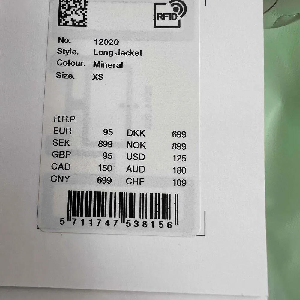 RAINS Mineral Green Long Jacket Hooded Snap Closure Waterproof Women's XS New - Image 6