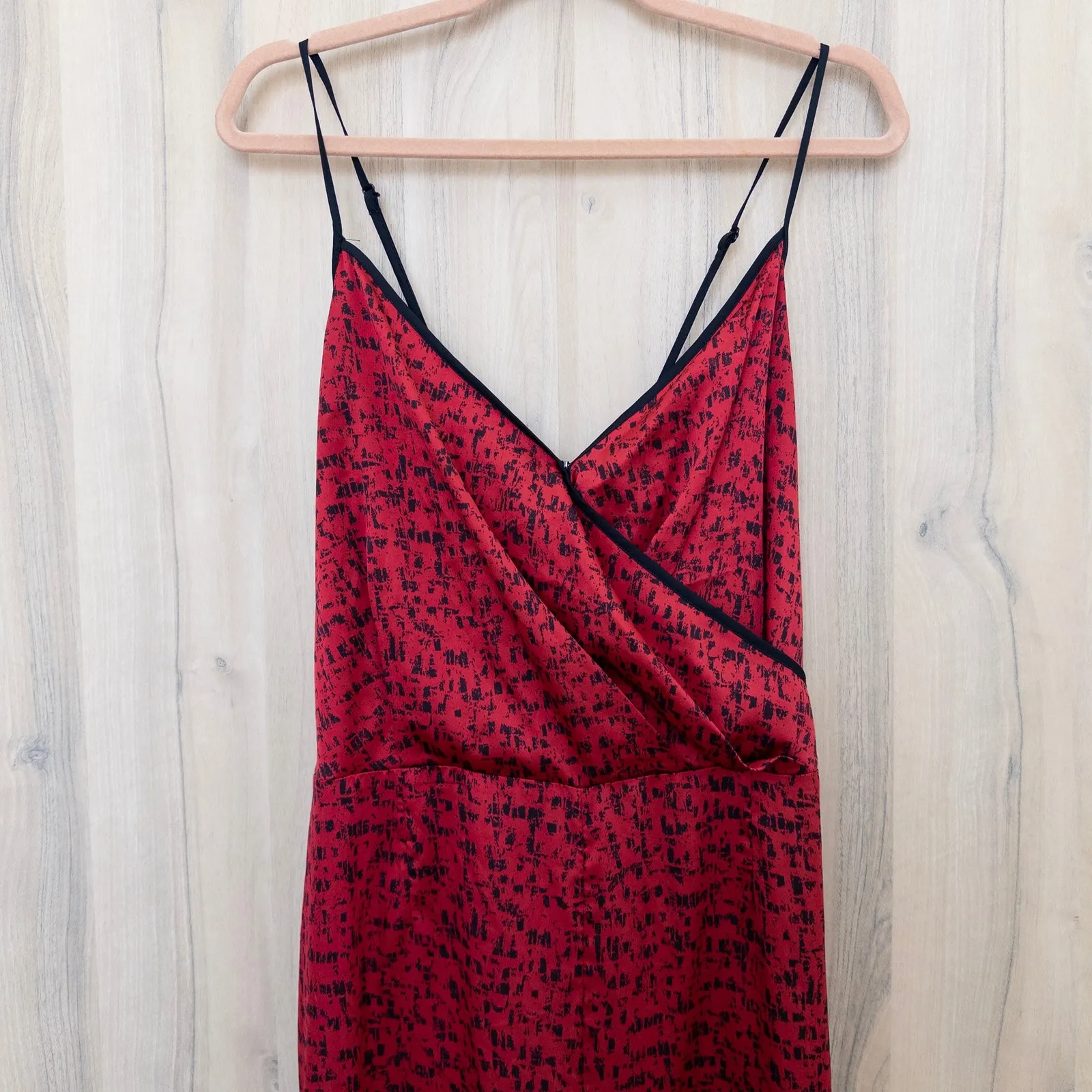 Womens Wide Leg Jumpsuit Size 16 Red Black Sleeveless Wrap Goth Glam Romantic - Image 2