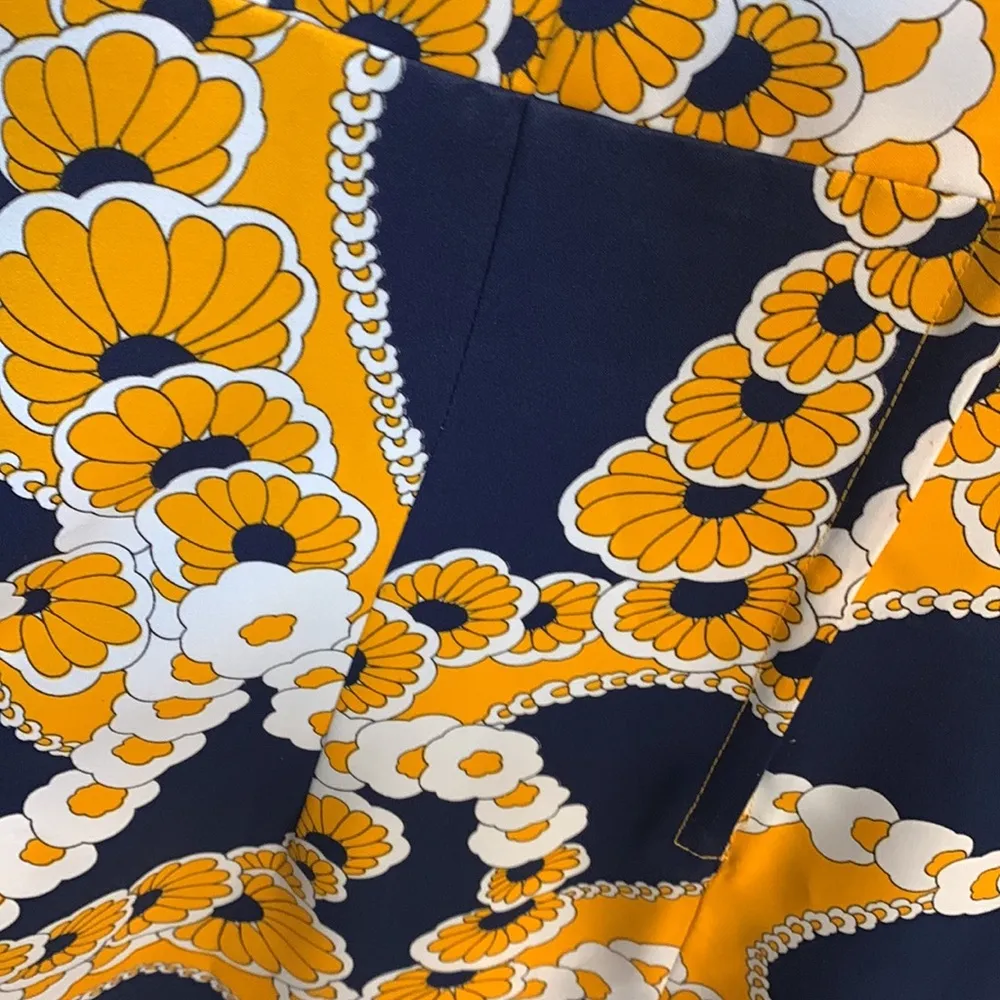 Vintage 60’s/70’s Floral Maxi Dress Blue Size M - Image 8