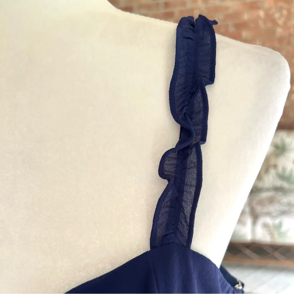 Urban Outfitters Dress Blue Ruffle Mini Slip XL (jrs) Cocktail Party Sleeveless - Image 6