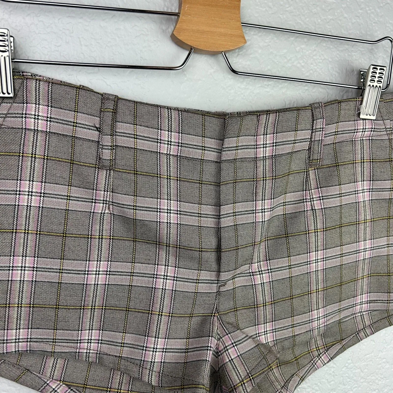 Free People Women's Alessia Micro Shorts Plaid Trouser Pink OB2005632 Size 10 - Image 2