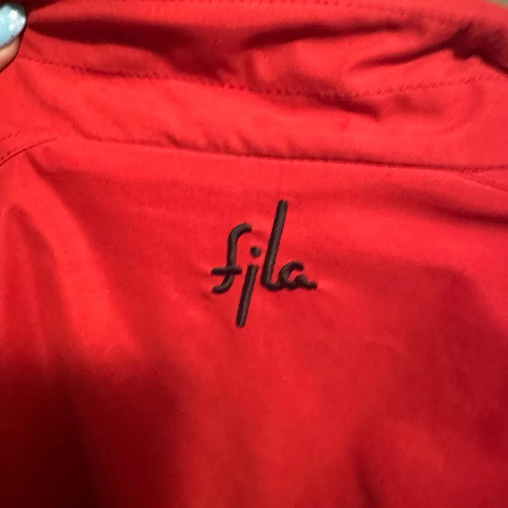 Vintage Fila Snowtime 1980’s Women Red Ski Jacket Coat Size 12 Military style - Image 4