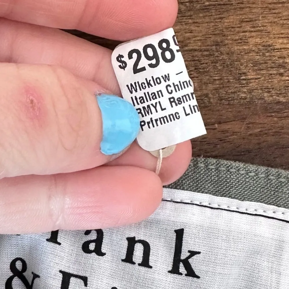 Frank & Eileen Womens Wicklow The Italian Chino Pant Flushed Denim Raw Hem Green Size 2 - Image 5