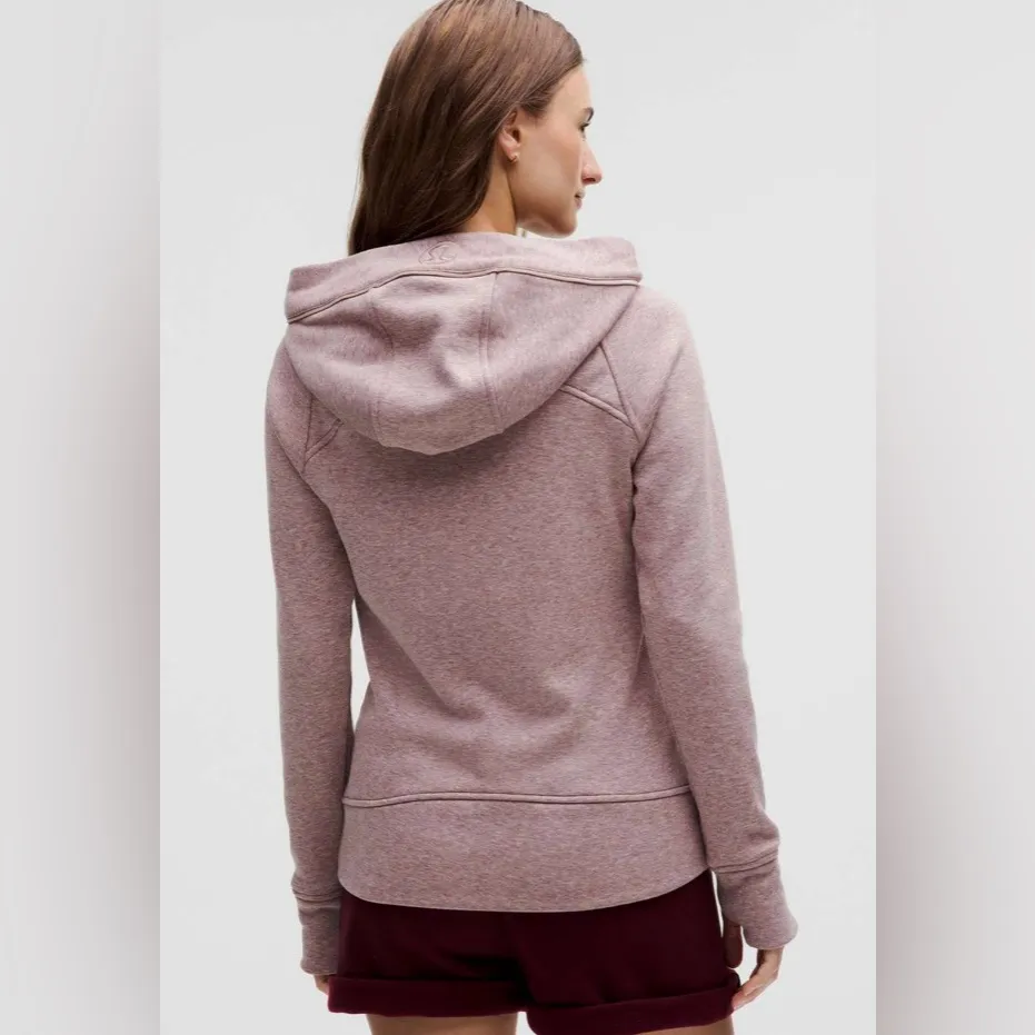 Lululemon NWT Scuba Full Zip Hoodie PLUSH Velour Heathered Twilight Rose Size 6 - Image 4
