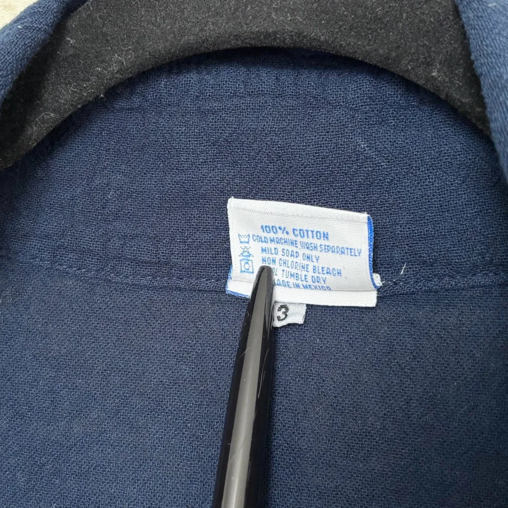 Oh My Gauze Josephine Cotton Gauze Button Down Top Blue Size L - Image 4