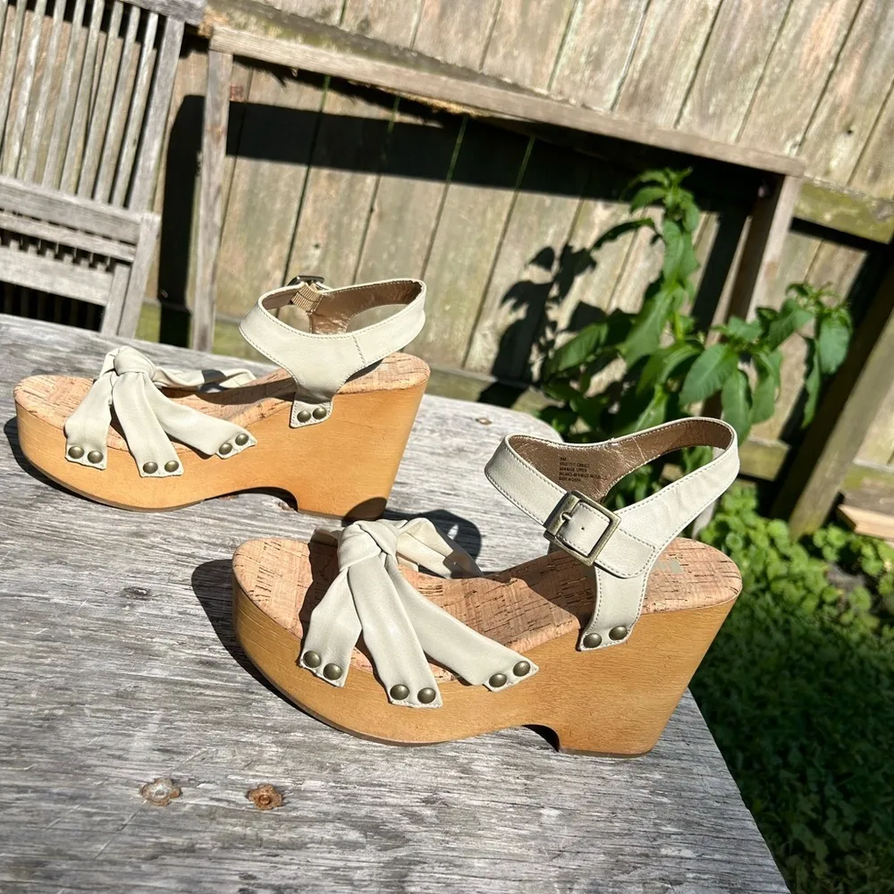 Korks Women's Dawson Wedge Platform‎ Sandals Off White Size 9 - Image 6