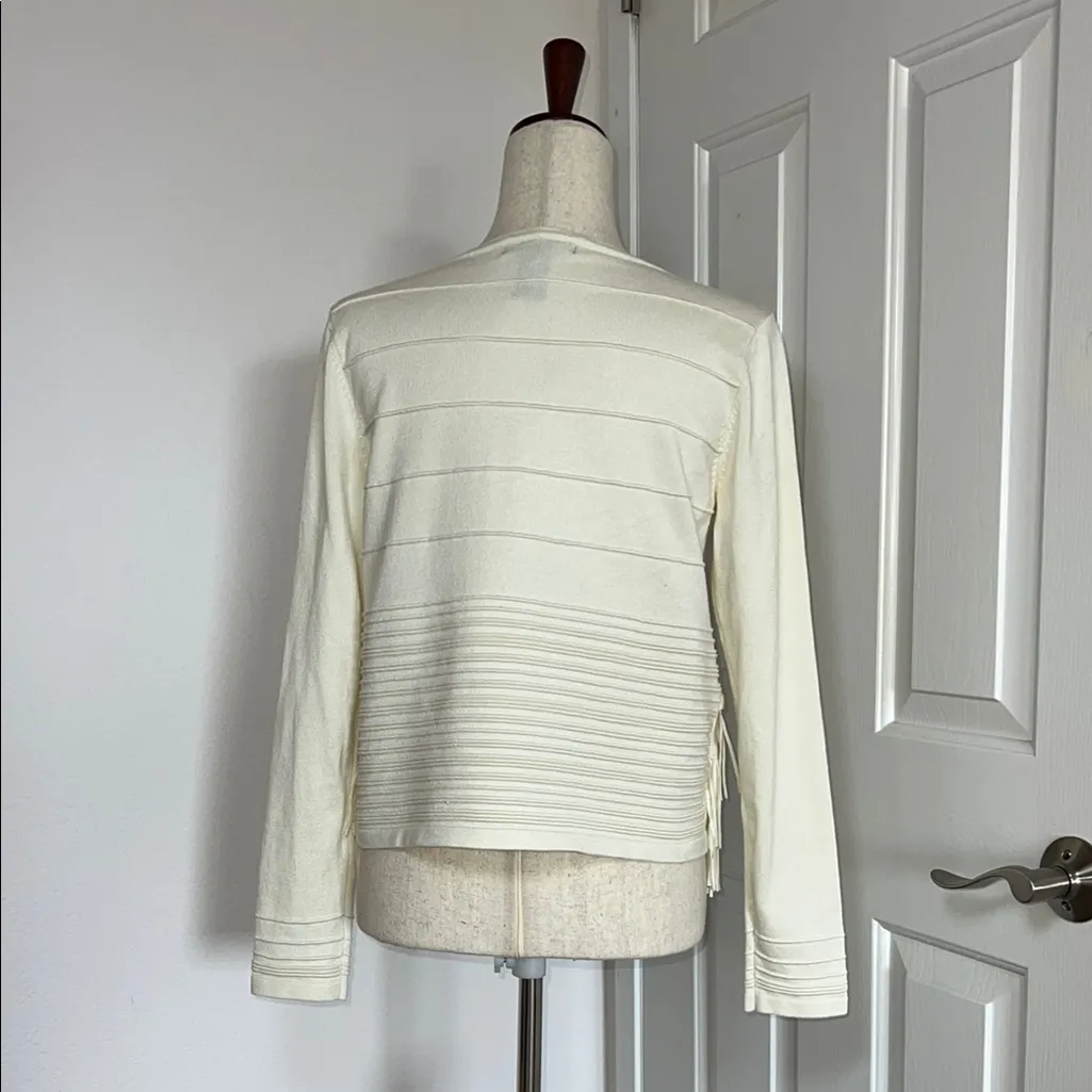 Grace Elements Cream Sweater‎ with Fringe - Image 2