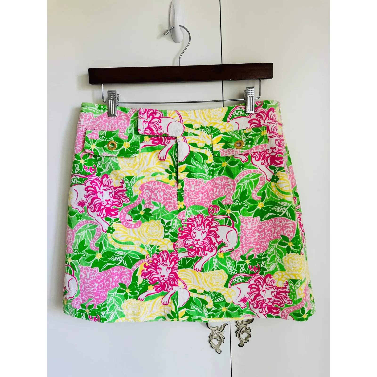Lilly Pultzer Mini skirt Animal Crackers Lion Tiger JUngle Pastel Print Size 6 - Image 2