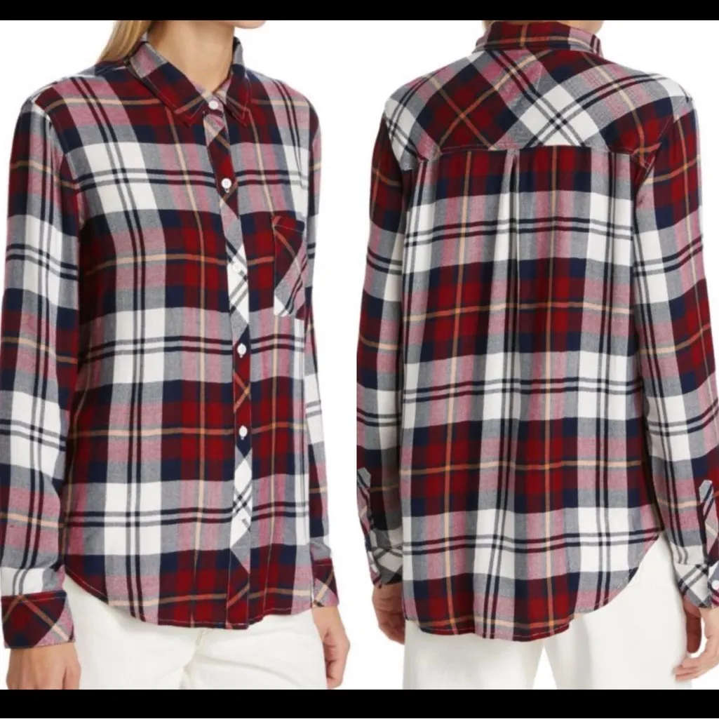 Rails Women's S Hunter Button Front Plaid Shirt - Image 2