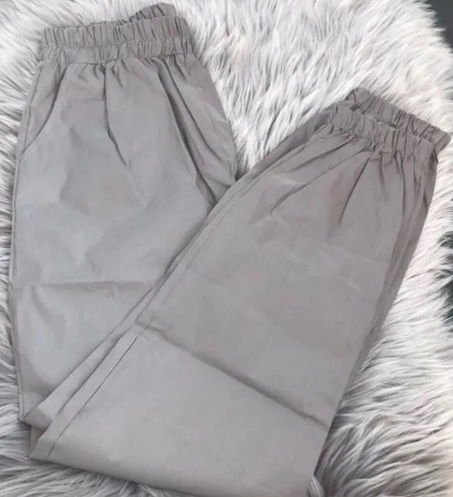 New Reflective Jogger Pants Gray Size M - Image 4