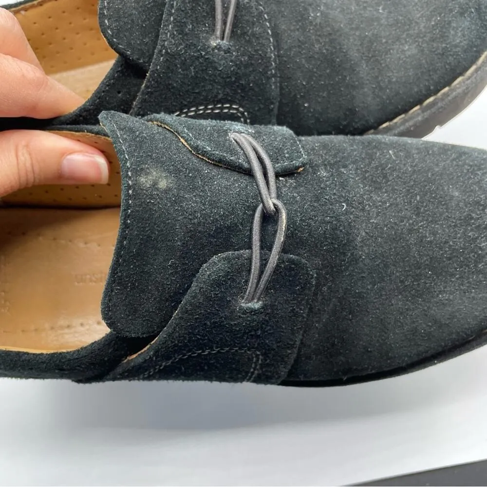 Clarks Artisan Black Suede Leather Slip On Comfort Shoes Womens 8 No Tie Loafer - Image 9