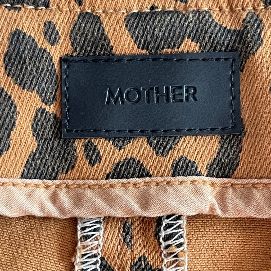 MOTHER Denim The Side Splitter Mini Skirt Leopard Hit The Spot Size 28 Indie - Image 11