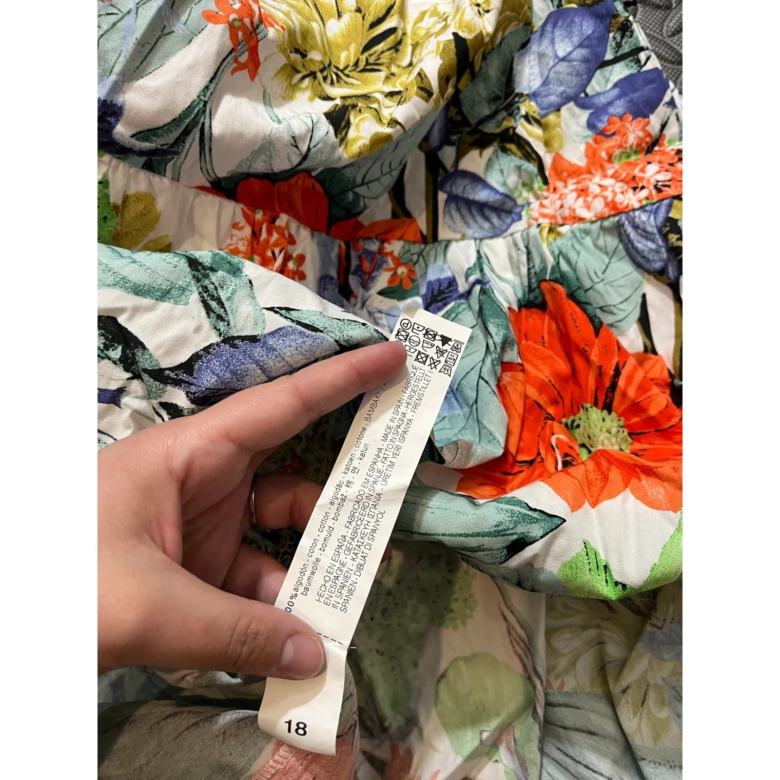 NWT Zara Basic Floral Skirt Multicolor Spring Easter Bright Womens Size Large - Image 8