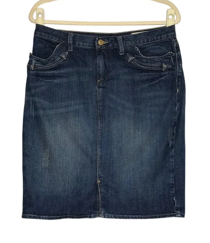 RALPH LAUREN Wildfire Dakota Pencil Skirt 8 Blue Classic Office Stylish Work EUC - Image 1