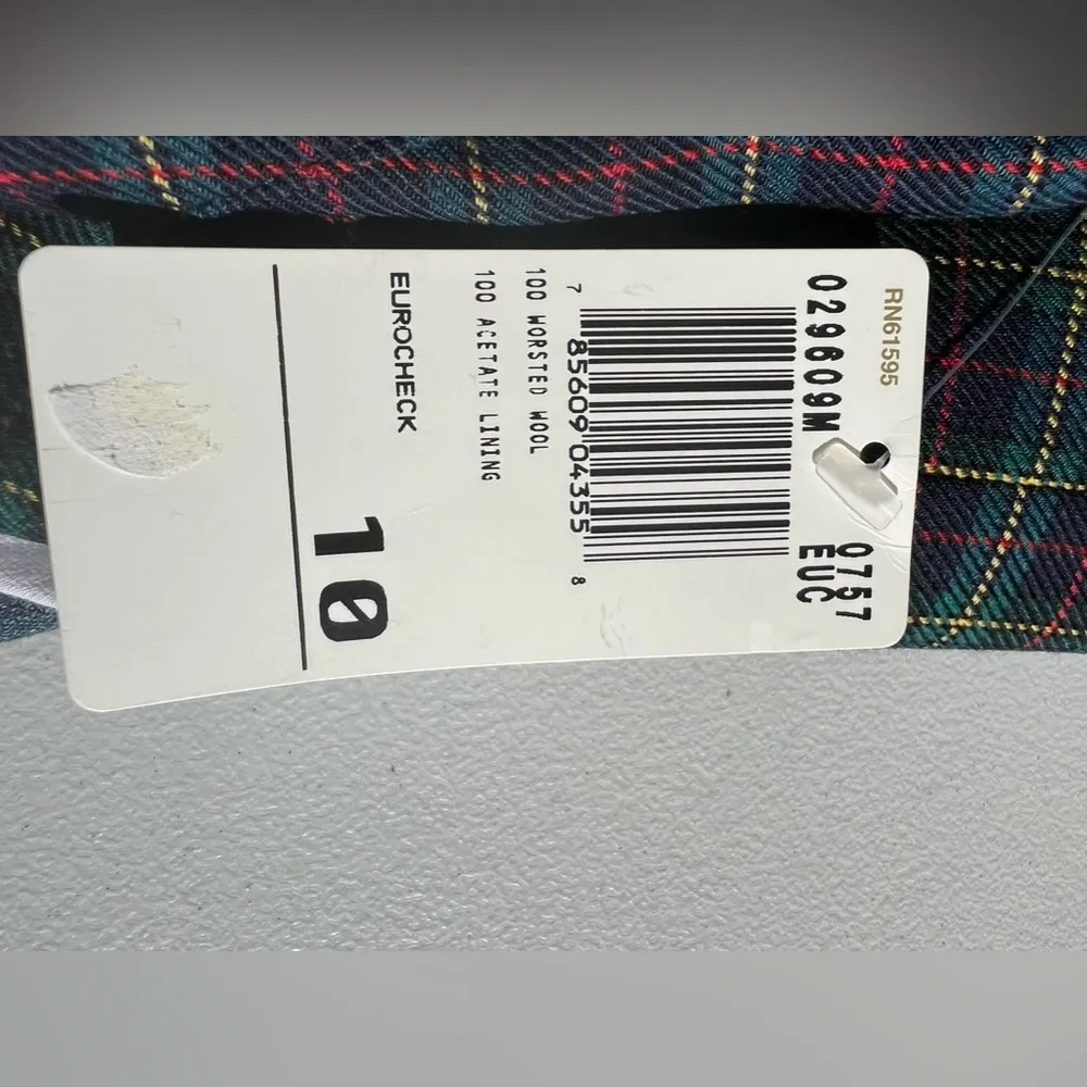 NWT Classic Preppy Tartan Plaid Pleated Wool High Rise Shorts Womens Sz 10 Blue - Image 7