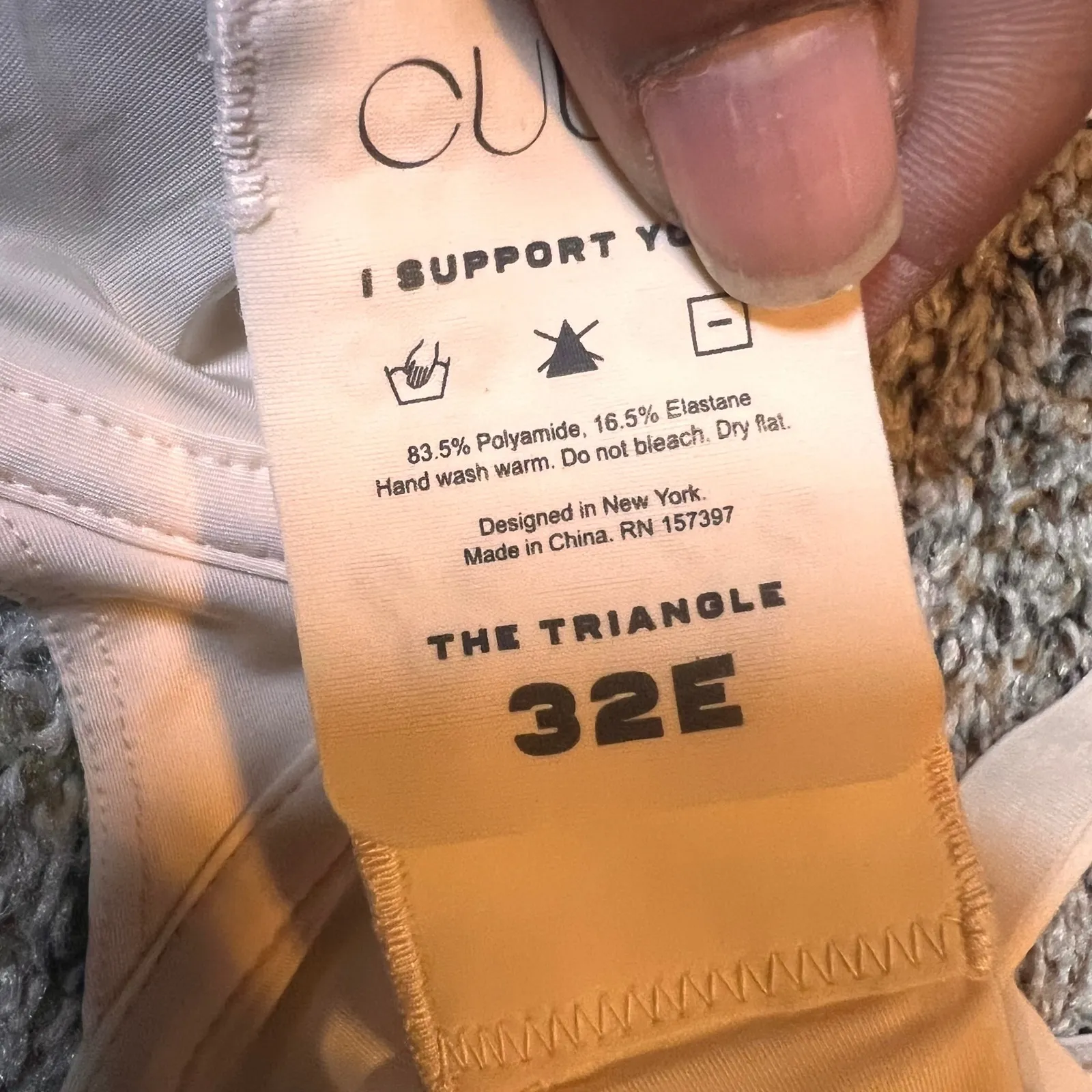 CUUP The Triangle‎ Bra Underwire Support Adjustable Straps 32E Tan Size undefined - Image 4