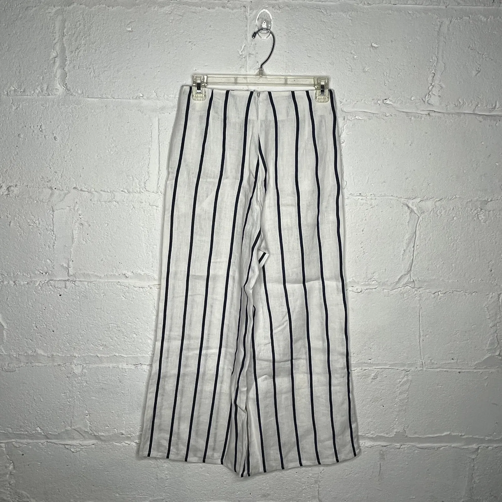 Faithfull The Brand Tomas Linen Pants Coastal Resort Chic Women White Blue 4 - Image 3