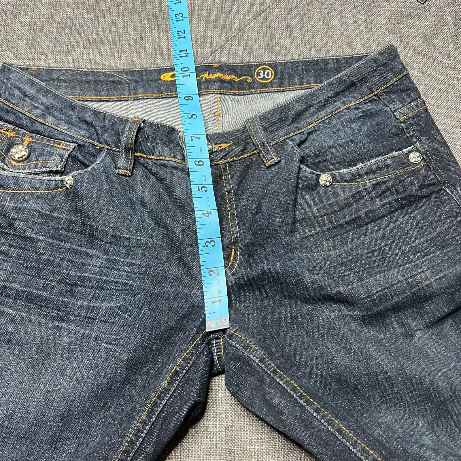 CO2 Premium Y2K Low Rise Distressed Flap Pocket Jeans Women's 30 Bootcut 31" Blue - Image 5