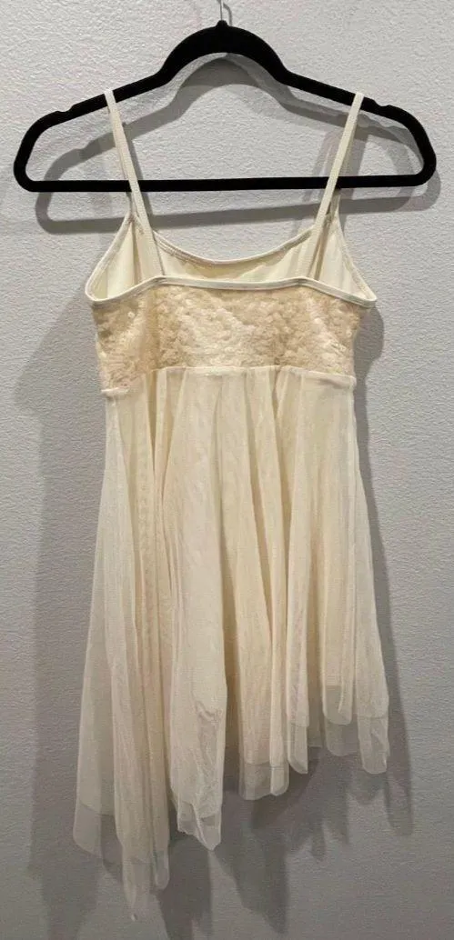 DOUBLE PLATINUM PERFORMANCEWEAR Ivory Sequin Ballet Dress Tan - Image 2