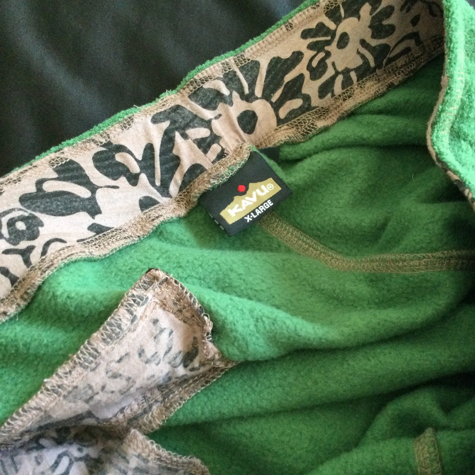 KAVU Green Fleece Sweatpants Women's XLarge Cozy Loungewear Comfort Fit - Image 7